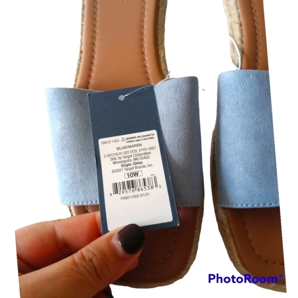 Universal Thread Maren Square Toe Espadrille Slide Sandals Size 10 W - Picture 6 of 7